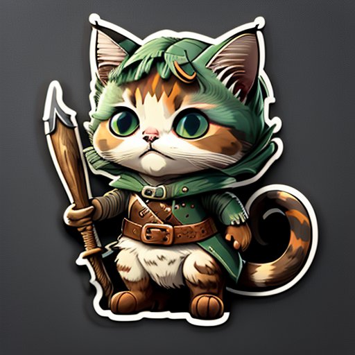 00195-514602674-cute cartoon sticker of a cat dressed as an fantasy rogue.jpg